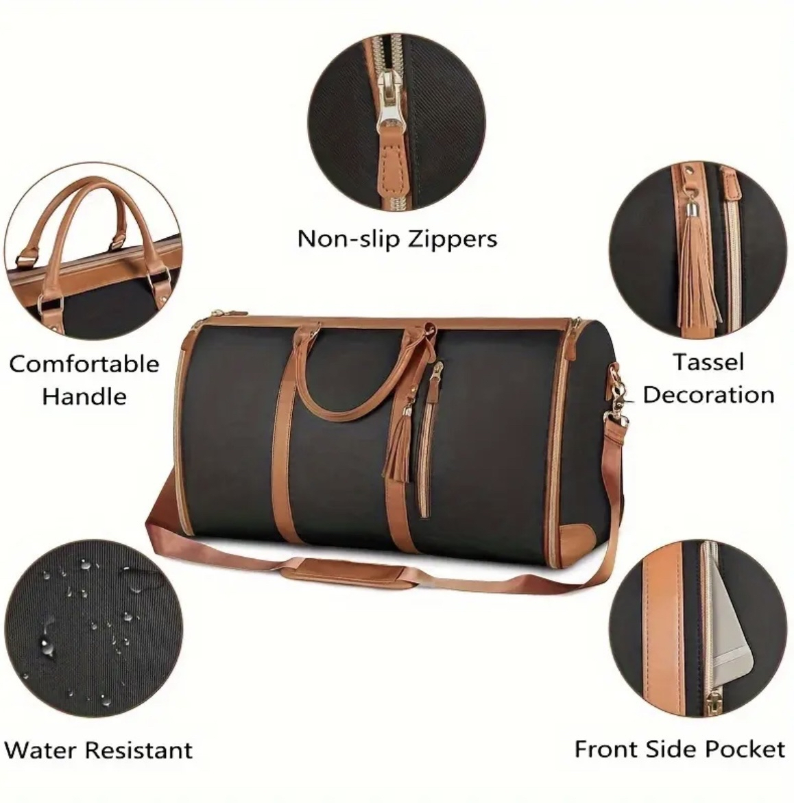Sac de Voyage Noir et Marron